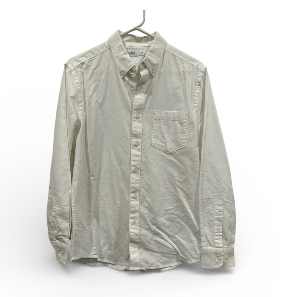 Sonoma Men's Off-White Casual Button Down Shirt